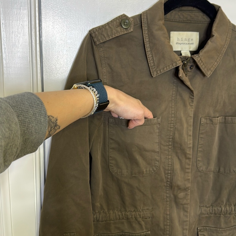 Hinge  Olive Green Utility Jacket XS - Picture 5 of 8